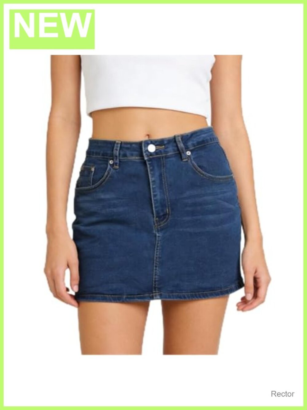 Low Waist Mini Denim Skirt Stretch Slim Fit with Pockets Zip Fly